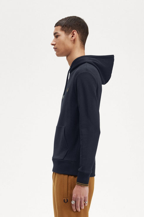 Felpa Uomo con tasca marsupio e cappuccio Blu Fred Perry- Francavilla Moda